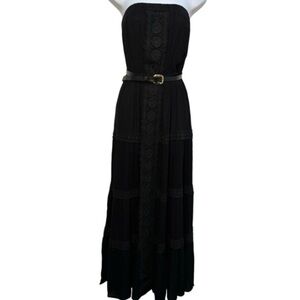 Elegant Black Strapless Maxi Dress